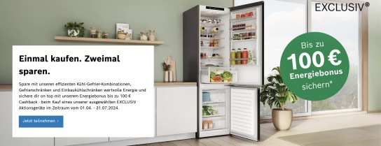 Bosch Kühlgerät mit bis zu 100 € Cashback