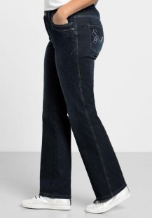 Bootcut-Jeans mit Used-Effekten