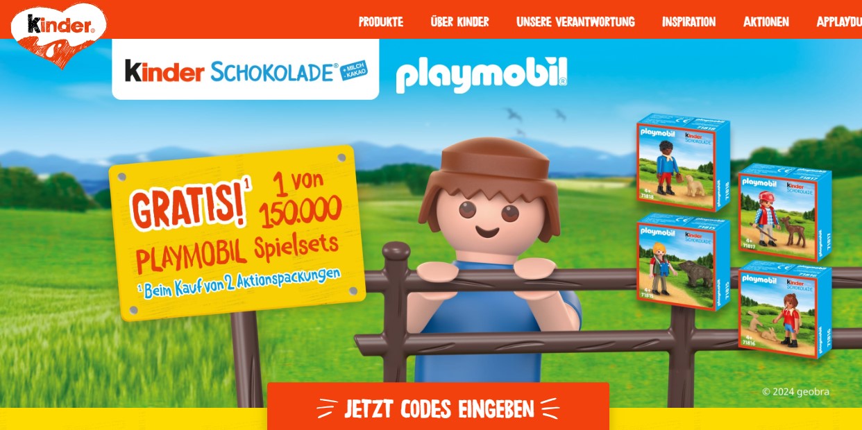 Ferrero - 1 von 150.000 Playmobil Spielsets (Produktkauf)