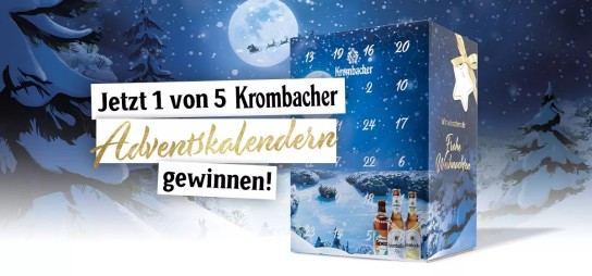 Krombacher: 1 von 5 Krombacher Adventskalendern gewinnen