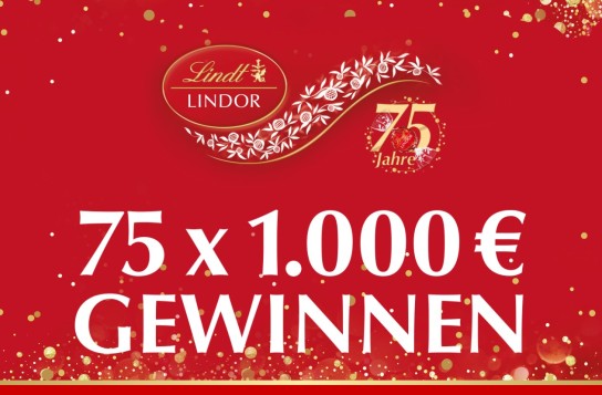 Lindt - 75x 1.000 € zu gewinnen (Produktkauf)