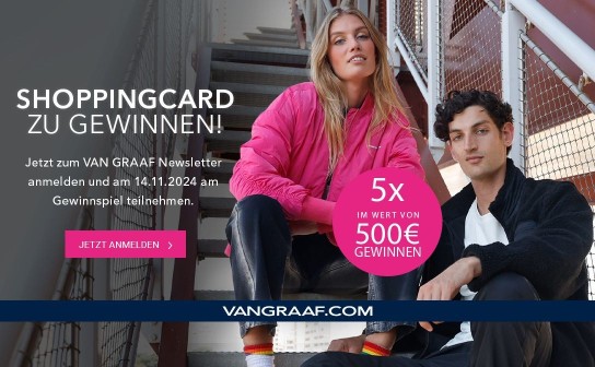 VAN GRAAF: 5 x 100 € Shoppingcard zu gewinnen