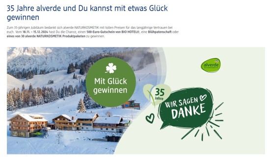 dm-drogerie markt - 500 Euro Gutschein von Bio Hotel, eine Blühpatenschaft oder eines von 30 alverde Produktpakte