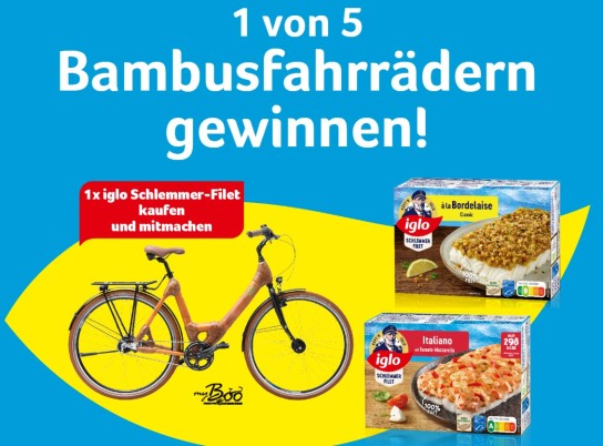 iglo - 1 von 5 Bambusfahrrädern von myBoo gewinnen (Produktkauf)