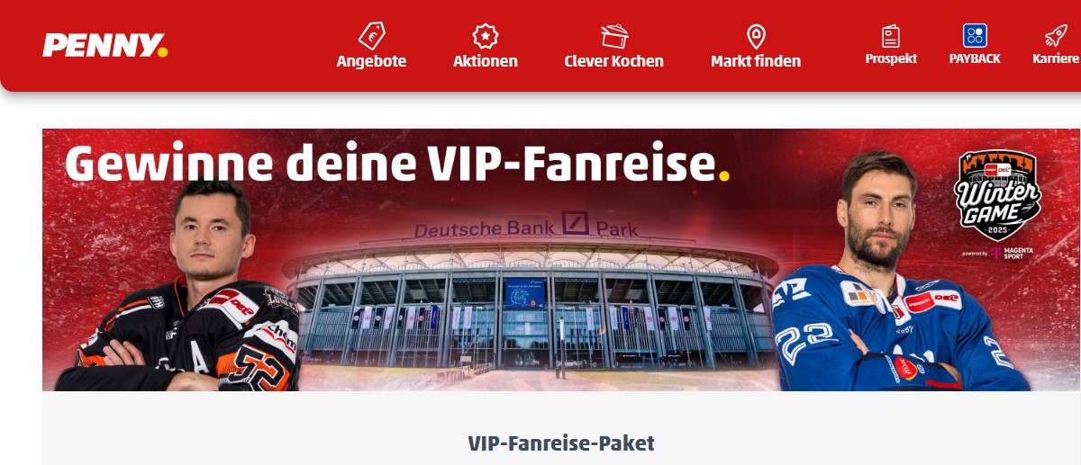 Penny - VIP Fanreise Paket für das Highlight Spiel Löwen Frankfurt gegen Adler Mannheim am 04.01.2025