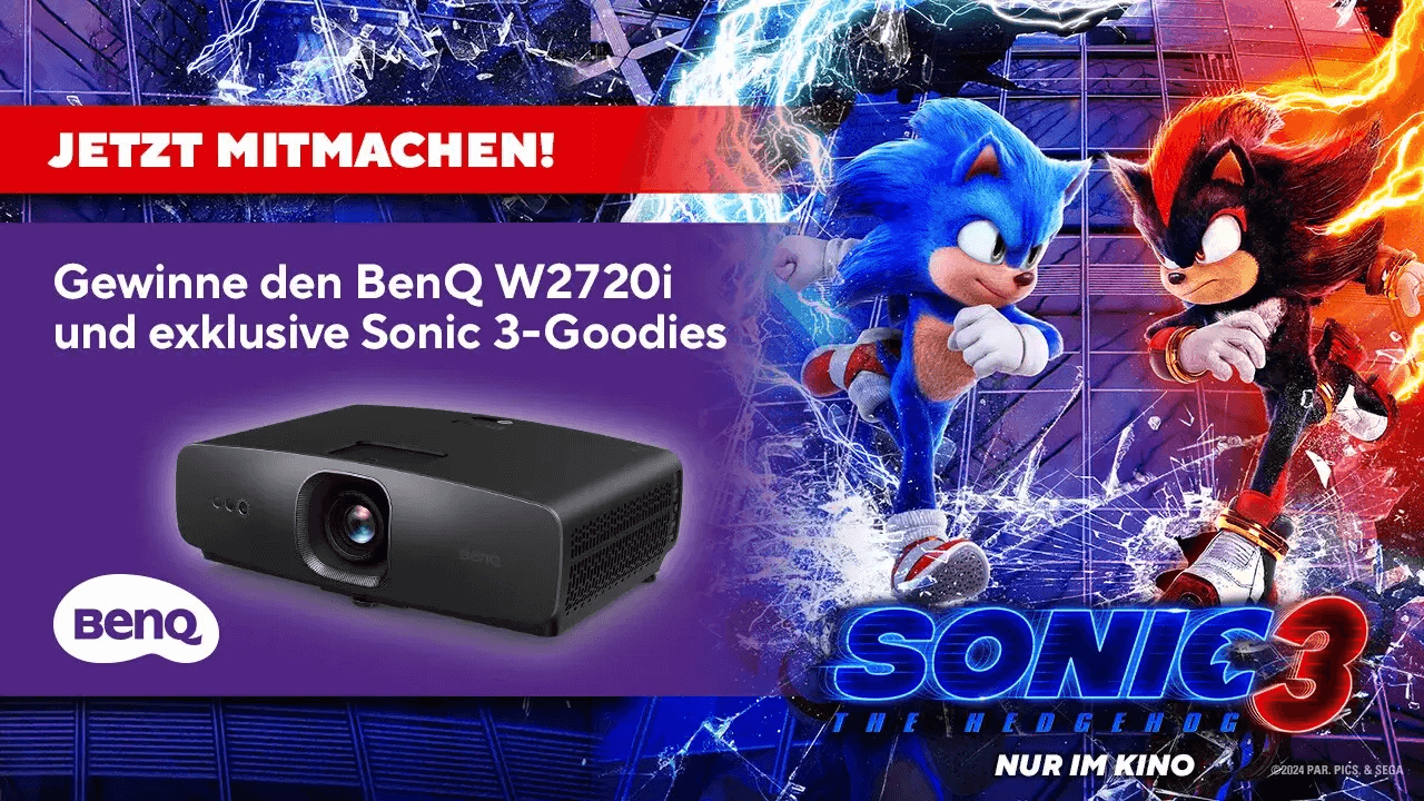 Gewinne mit BenQ: Ein 4K Heimkino-Projektor und coole Sonic-Preise!