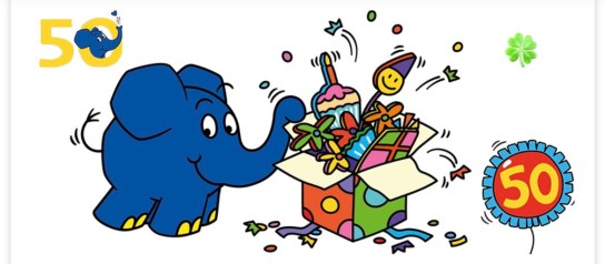 Häfft - ein elefantastisches Paket, bestehend aus einem Die Maus 50 Jahre Elefant Reflex Fahrradaufkleber von Farbviereck, einem Mein erstes Bildwörterbuch mit Elefant und Hase vom Carlsen Verlag, einem Kinderpuzzle von Schmidt Spiele,uvm.