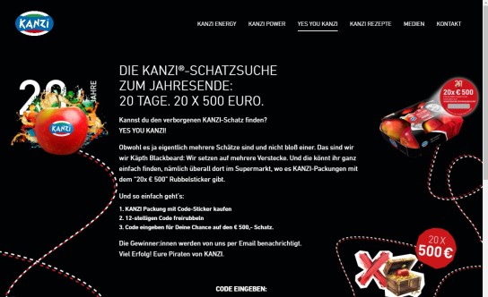 KANZI - 20x 500 € gewinnen (Produktkauf)