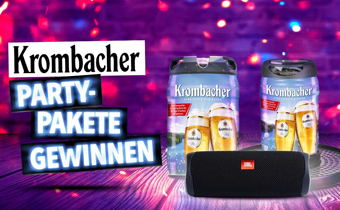 Krombacher: Gewinne eins von zwei Krombacher Party-Paketen