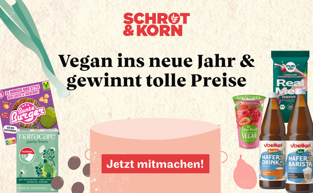 Schrot&Korn: Vegane Genussmittel und Kosmetik zum Jahresstart zu gewinnen