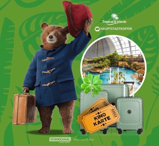 Schwarmstedter - 1 Familienwochenende im Tropical Islands (Berlin), 3 Koffersets von Hauptstadtkoffer und 100 Kinokarten für Paddington