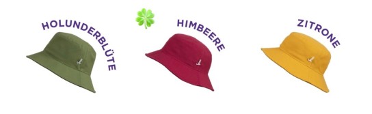 Vöslauer - 60 handgefertigte Bucket Hats von Mühlbauer in drei trendigen Farben.