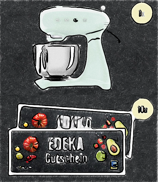Edeka - 1 x eine SMEG Küchenmaschine im 50's Style im Wert von 579€ und 10 x ein 50€ Einkaufsgutschein