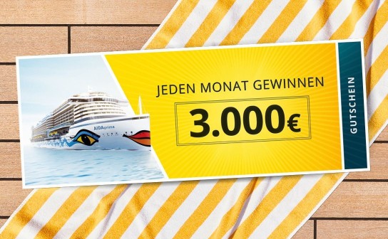 AIDA - Gewinne im Oktober einen Reisegutschein im Wert von 3.000 €