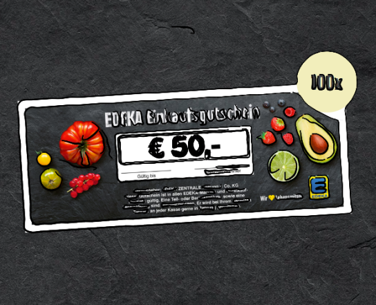 Edeka - 100x ein 50€ Einkaufsgutschein