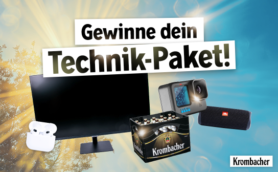 Krombacher: drei Technik-Pakete mit GoPro Hero11 und mehr zu gewinnen