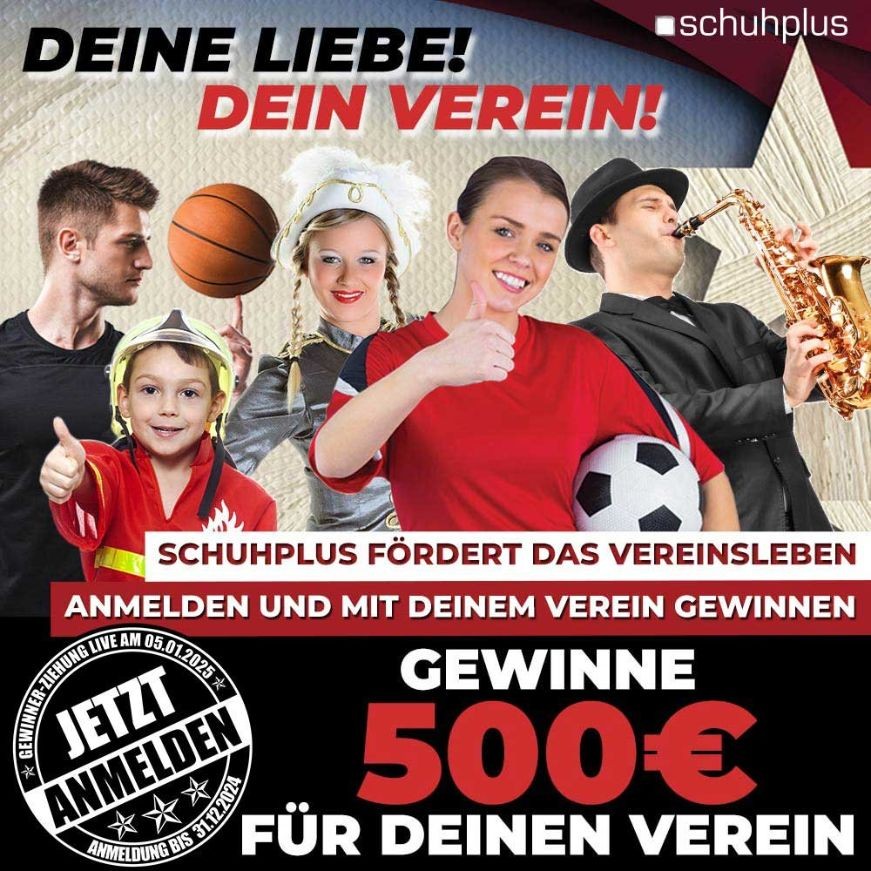 schuhplus: Gewinne 5 x 500 € für deinen Verein