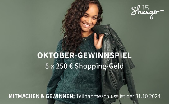 sheego: 5 x 250 € Shopping-Gutschein zu gewinnen