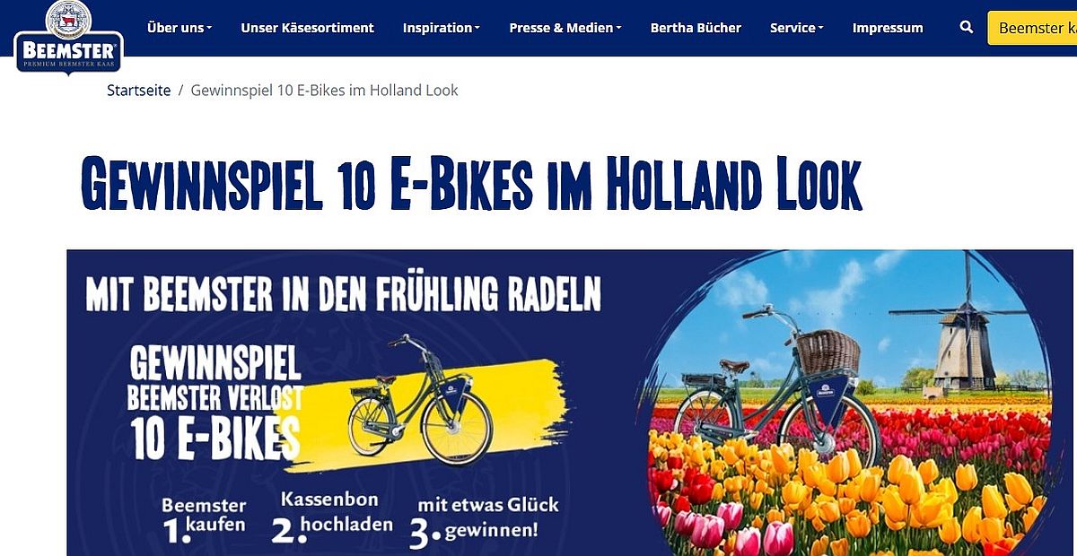 Beemster - 1 von 10 Ebikes im Holland Look gewinnen (Produktkauf)