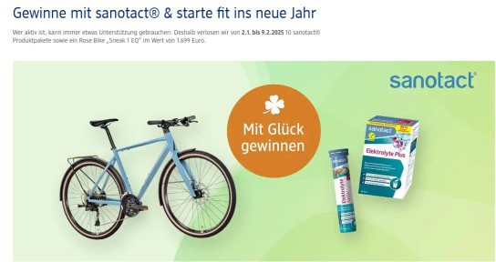 dm-drogerie markt - 10x Sanotact Prdouktpaket und Ein Rose Bike Sneak 1 EQ