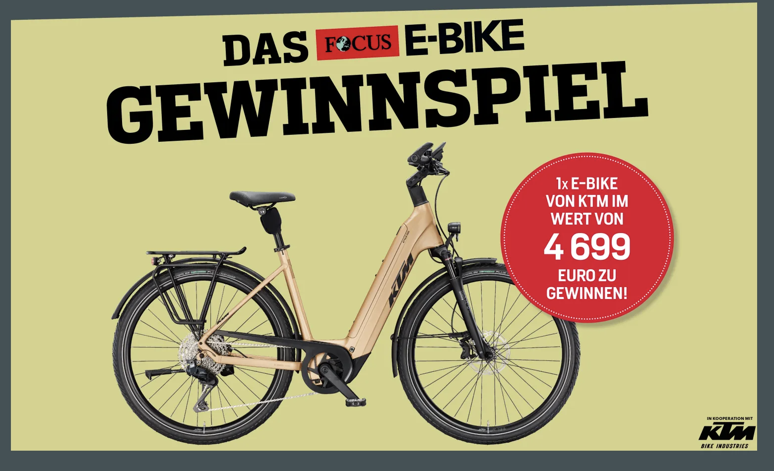 Focus Mobility - Macina Style 820 Di2 von KTM im Wert von 4.699 Euro (nur E-Bike-Nutzer)