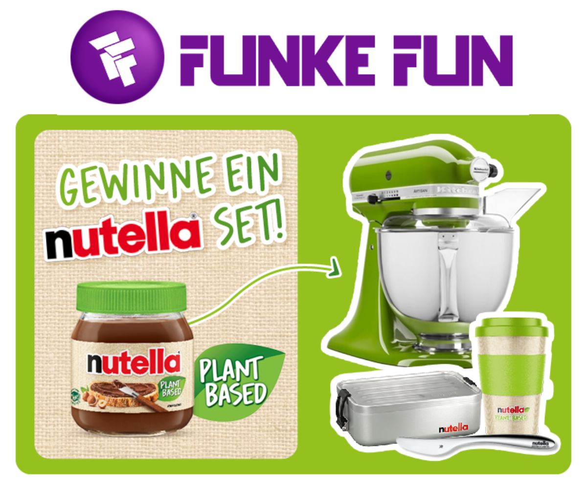 Funke - Zum Verkaufsstart von dem pflanzenbasierten „nutella Plant-Based“  gibt es 1 Küchenset ( Inhalt: 1 Kitchen-Aid, 1 Glas nutella Plant-Based und weitere exklusive Artikel ) zu gewinnen