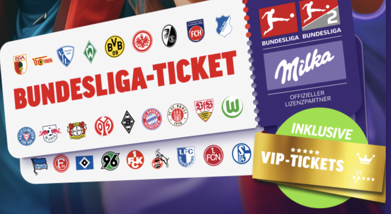 Milka - täglich 10×2 Tickets für alle Vereine der Bundesliga und 2. Bundesliga