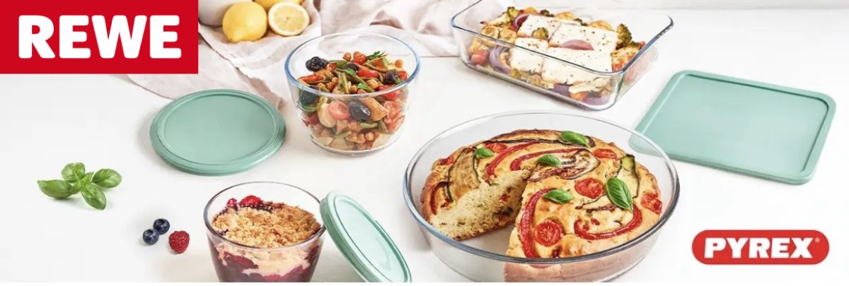 REWE - 1 von 33 Cook & Go-Bundles mit 3 To-Go-Behältern von Pyrex® in unterschiedlichen Größen