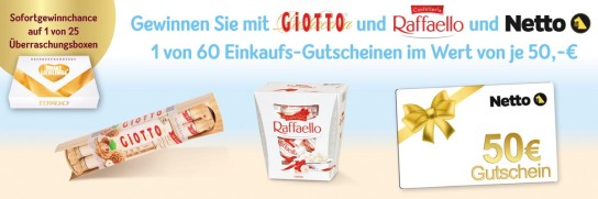 Ferrero - Gewinne 1 von 60 Einkaufsgutscheinen im Wert von 50,-€