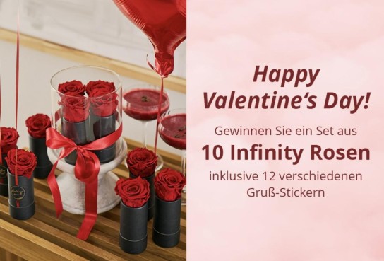 Höffner - ein Set mit 10 romantischen Infinity-Rosen