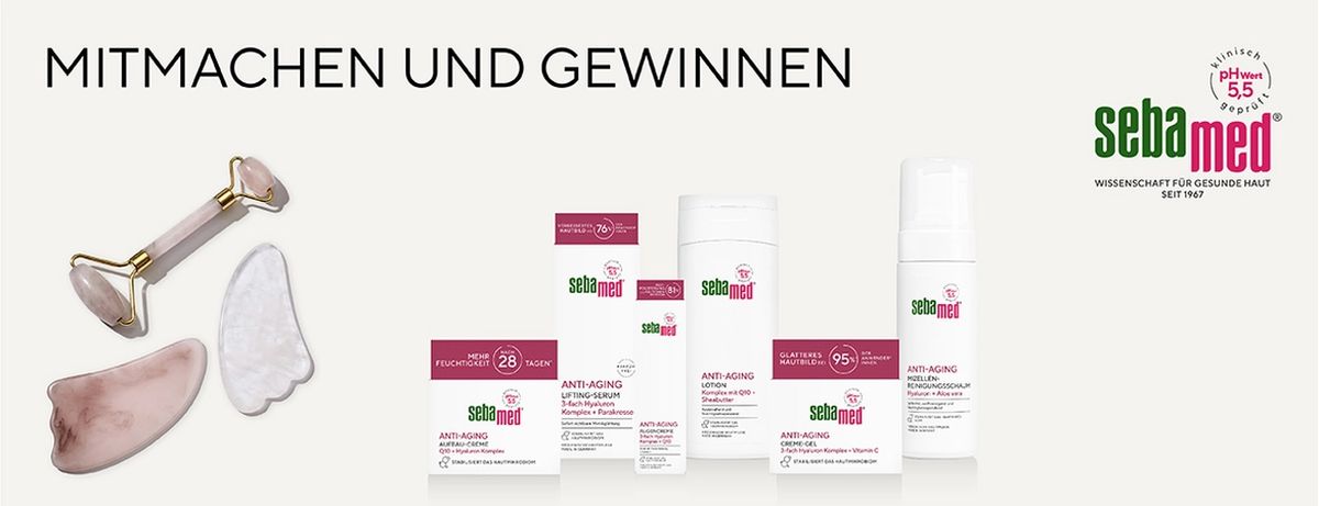 Gewinnspiel: 3 Gesichtsyoga-Sets &10 sebamed Anti-Aging Pflege-Sets