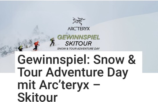 sport-conrad - 1 Ticket für den Snow & Tour Adventure Day mit Arcteryx am 22.02.2025 in der Zugspitz Region