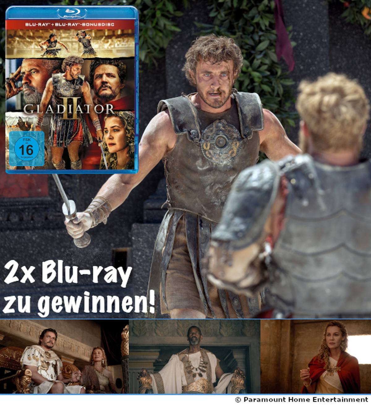 Gewinnspiel: Gewinne 2x „Gladiator II“ auf Blu-ray Disc!