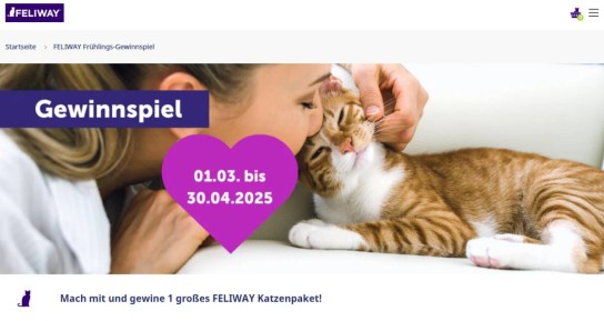 FELIWAY - Gewinne 6 Monate FELIWAY Optimum (2 Starter-Sets und 4 Nachfüllflakons) oder 1 Monat Happy Snack by FELIWAY (5 Packungen mit je 6 Happy Snack Sticks) und viele weitere Preise.