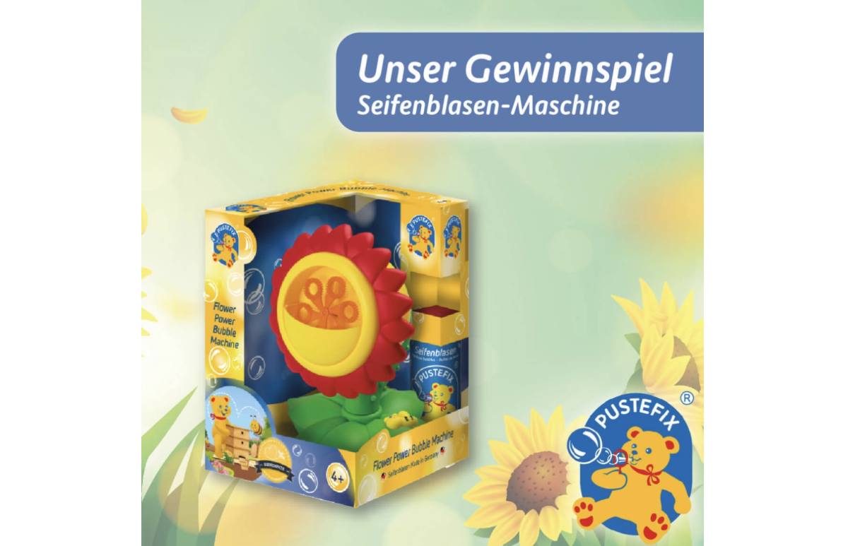 Gewinnspiel: Pustefix Seifenblasen-Maschine gewinnen!