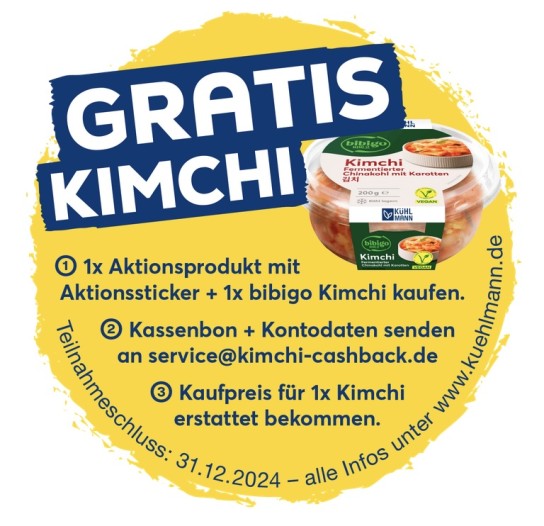 Kühlmann: gratis bibigo Kimchi