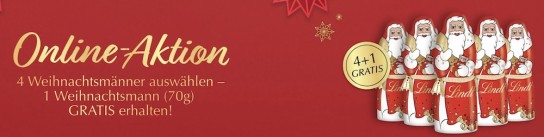 Lindt Weihnachtsmann 4+1 Aktion