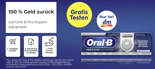 dm Drogerie: Oral-B Zahnpasta gratis testen