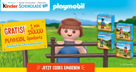 Kinder Schokolade gratis Playmobil-Set