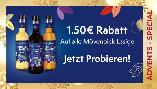 Mövenpick Essig mit 1,50 € Cashback