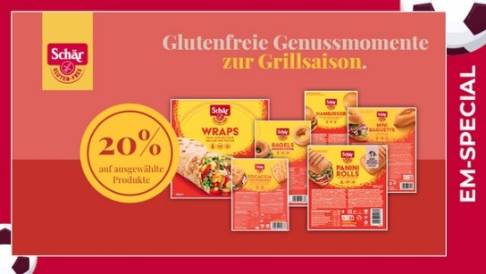 Schär Glutenfreie Grillprodukte mit 20 % Cashback
