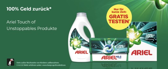 Ariel Touch of Unstoppable gratis testen