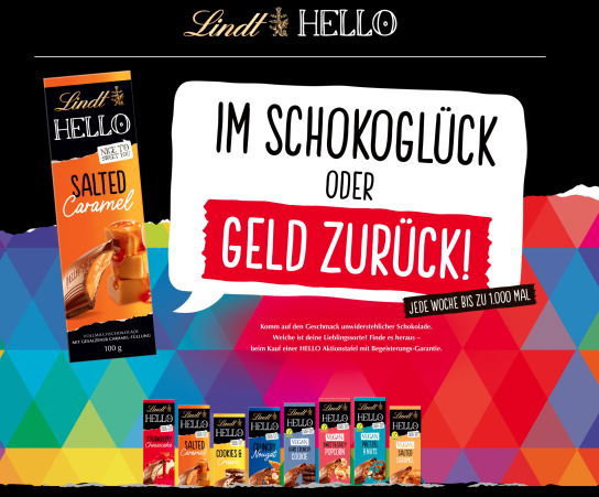 Lindt HELLO Schokolade gratis testen