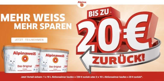 Alpina mit bis zu 20 € Cashback