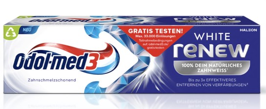 Odol-med3 WHITE RENEW gratis testen