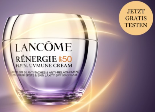 Lancôme: 5.000 Gratisproben der RÉNERGIE SPF 50 H.P.N. UVMUNE Cream