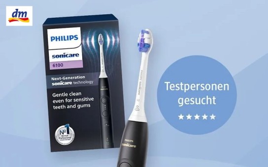 dm Drogerie: 250 Produkttester für Philips Sonicare Schallzahnbürste Series 6100 gesucht