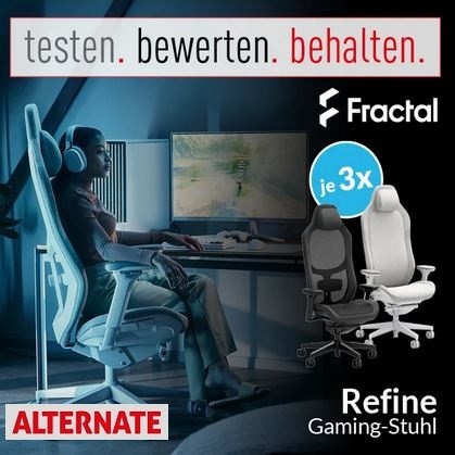 ALTERNATE: 6 Produkttester für den Fractal Design Gaming-Stuhl Refine Mesh gesucht