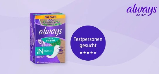 dm Drogerie: 250 Produkttesterinnen für Always Daily Fresh Slipeinlagen gesucht