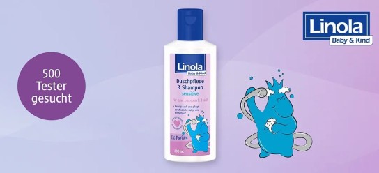 dm Drogerie: Linola Baby & Kind Duschpflege und Shampoo sensitive - 500 Produkttester gesucht